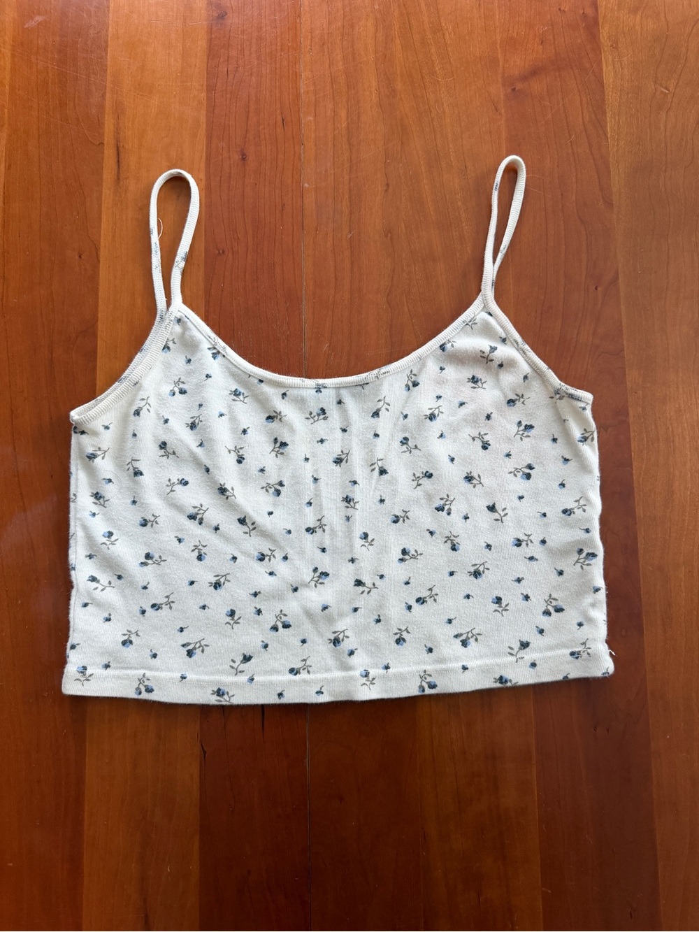 Brandy Melville white floral crop tank
